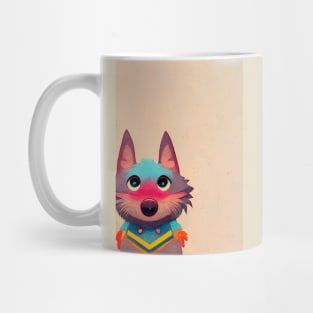 Adorable colorful painted wolf Mug